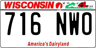 WI license plate 716NWO