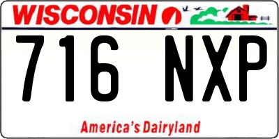 WI license plate 716NXP