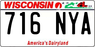 WI license plate 716NYA