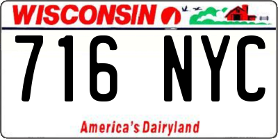 WI license plate 716NYC