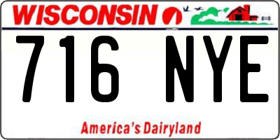 WI license plate 716NYE