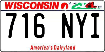 WI license plate 716NYI