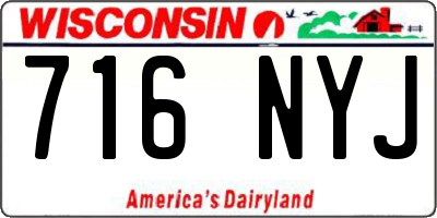 WI license plate 716NYJ