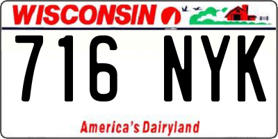 WI license plate 716NYK