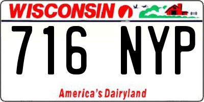 WI license plate 716NYP