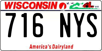 WI license plate 716NYS