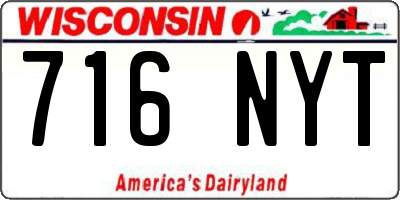 WI license plate 716NYT
