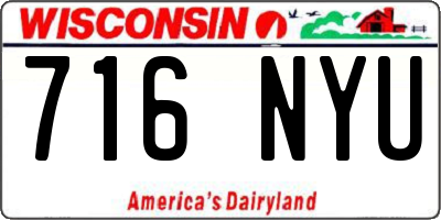 WI license plate 716NYU