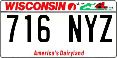 WI license plate 716NYZ