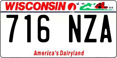 WI license plate 716NZA