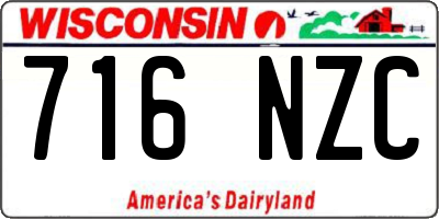 WI license plate 716NZC