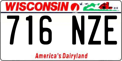 WI license plate 716NZE
