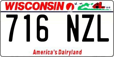 WI license plate 716NZL