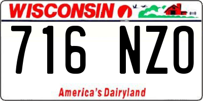 WI license plate 716NZO