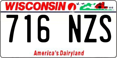 WI license plate 716NZS