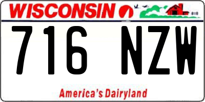WI license plate 716NZW