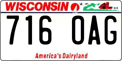 WI license plate 716OAG