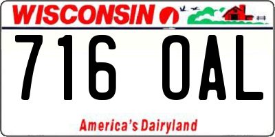 WI license plate 716OAL