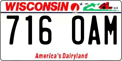 WI license plate 716OAM