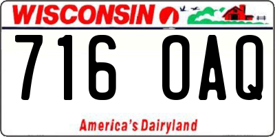 WI license plate 716OAQ