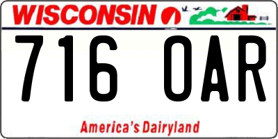 WI license plate 716OAR