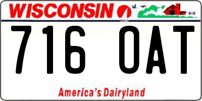 WI license plate 716OAT