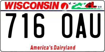 WI license plate 716OAU