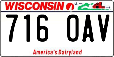 WI license plate 716OAV