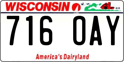 WI license plate 716OAY