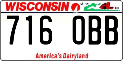 WI license plate 716OBB