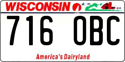 WI license plate 716OBC