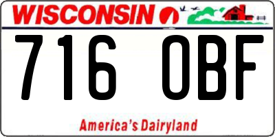 WI license plate 716OBF