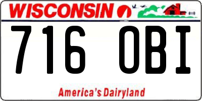 WI license plate 716OBI