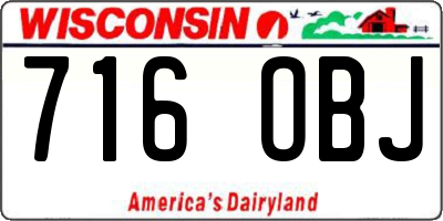 WI license plate 716OBJ