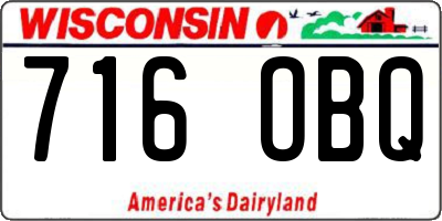 WI license plate 716OBQ