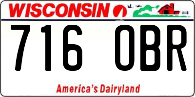WI license plate 716OBR