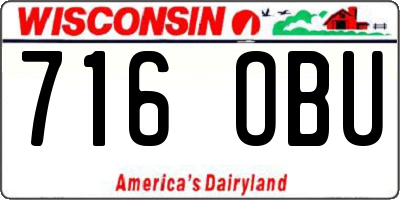 WI license plate 716OBU