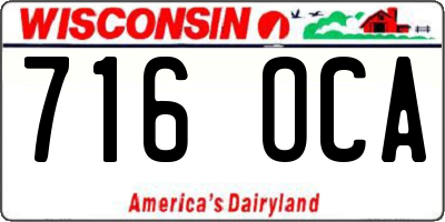 WI license plate 716OCA