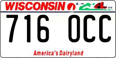 WI license plate 716OCC
