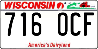 WI license plate 716OCF