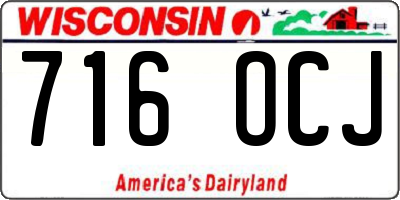 WI license plate 716OCJ