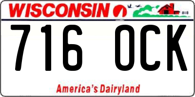 WI license plate 716OCK