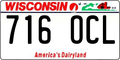 WI license plate 716OCL