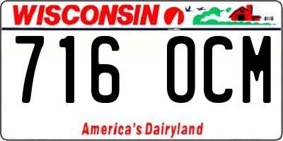 WI license plate 716OCM