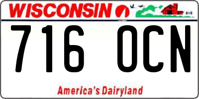 WI license plate 716OCN