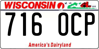 WI license plate 716OCP