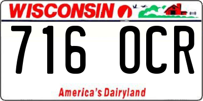 WI license plate 716OCR
