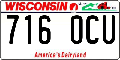 WI license plate 716OCU