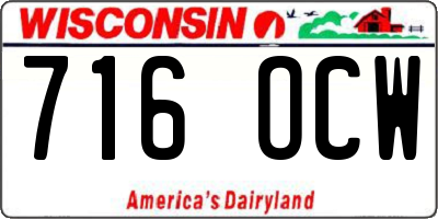 WI license plate 716OCW