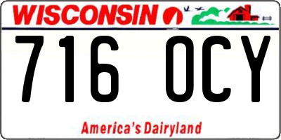 WI license plate 716OCY